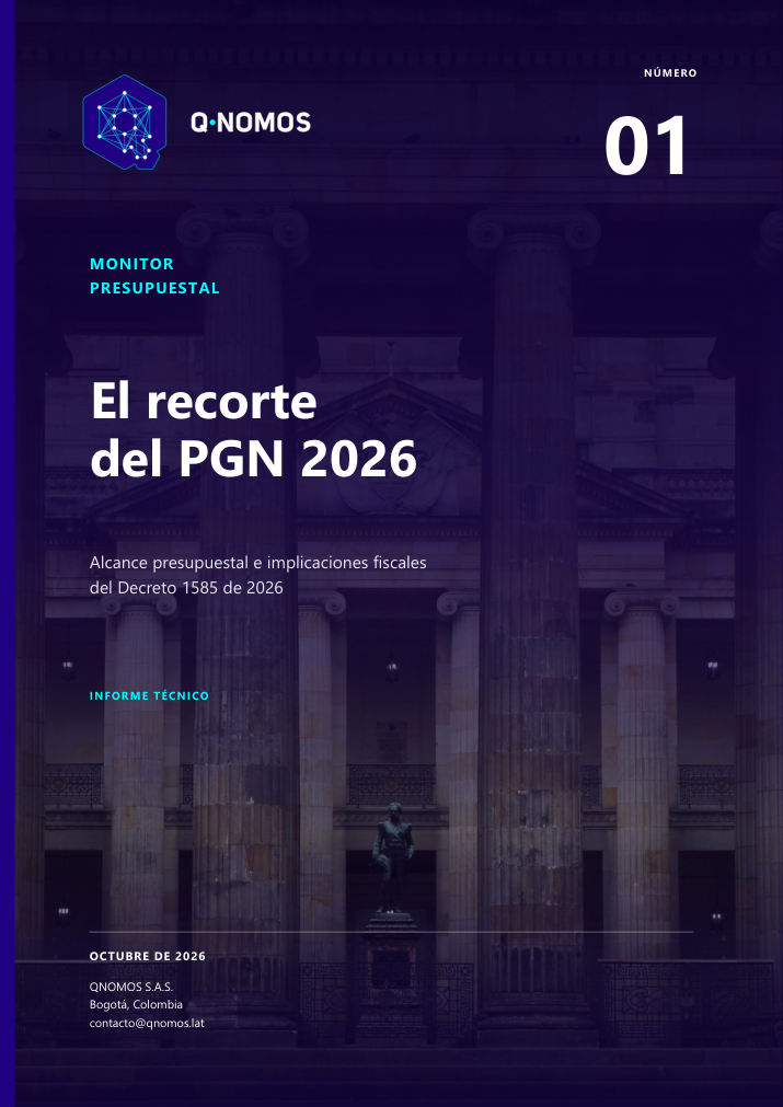 Portada de El recorte del PGN 2026, Monitor Presupuestal número 01